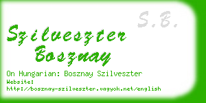 szilveszter bosznay business card